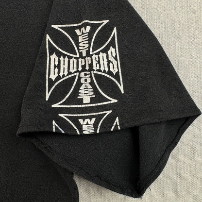 WEST COAST CHOPPERS アイアンクロス 長袖 カットオフ ロゴ 企業 バイク Tシャツ ウエストコーストチョッパーズ 黒 co-t-2505-013