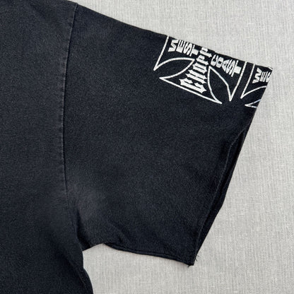 WEST COAST CHOPPERS アイアンクロス 長袖 カットオフ ロゴ 企業 バイク Tシャツ ウエストコーストチョッパーズ 黒 co-t-2505-013