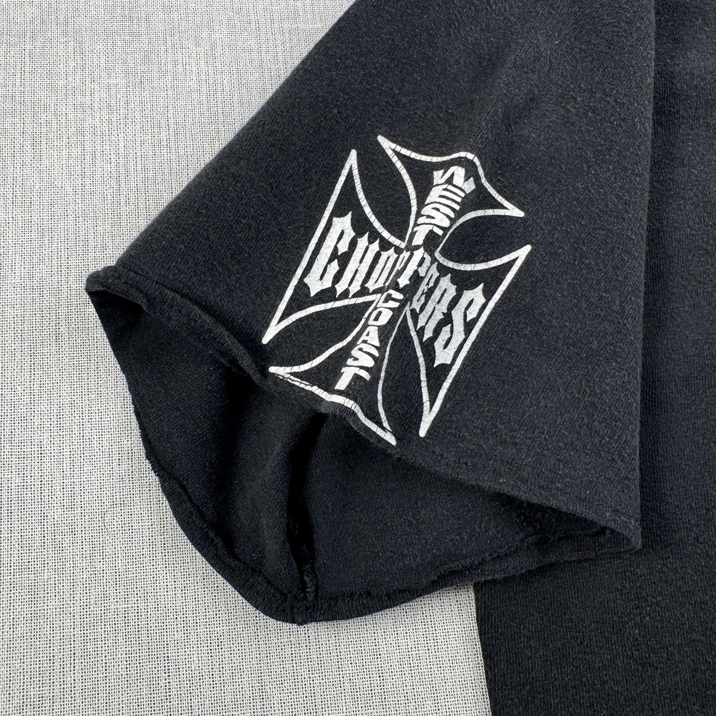 WEST COAST CHOPPERS アイアンクロス 長袖 カットオフ ロゴ 企業 バイク Tシャツ ウエストコーストチョッパーズ 黒 co-t-2505-013