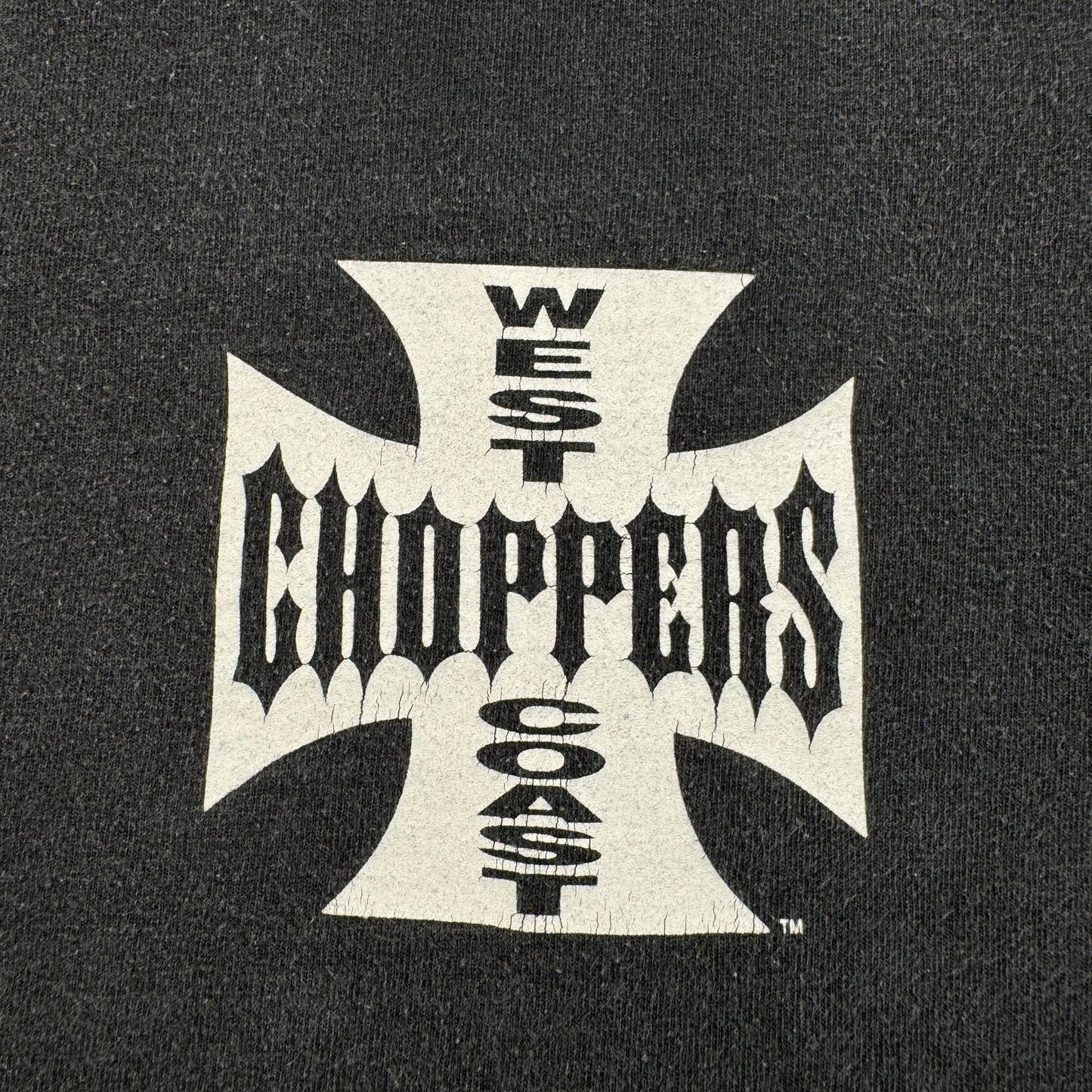 WEST COAST CHOPPERS アイアンクロス 長袖 カットオフ ロゴ 企業 バイク Tシャツ ウエストコーストチョッパーズ 黒 co-t-2505-013