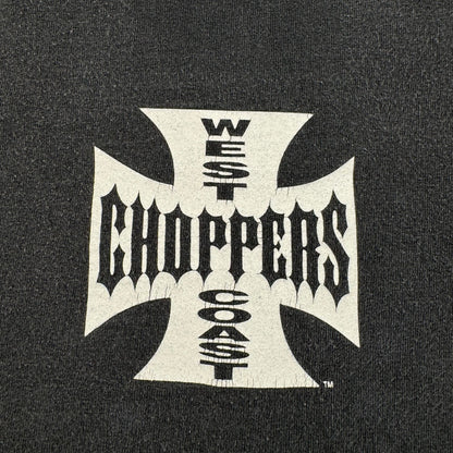 WEST COAST CHOPPERS アイアンクロス 長袖 カットオフ ロゴ 企業 バイク Tシャツ ウエストコーストチョッパーズ 黒 co-t-2505-013