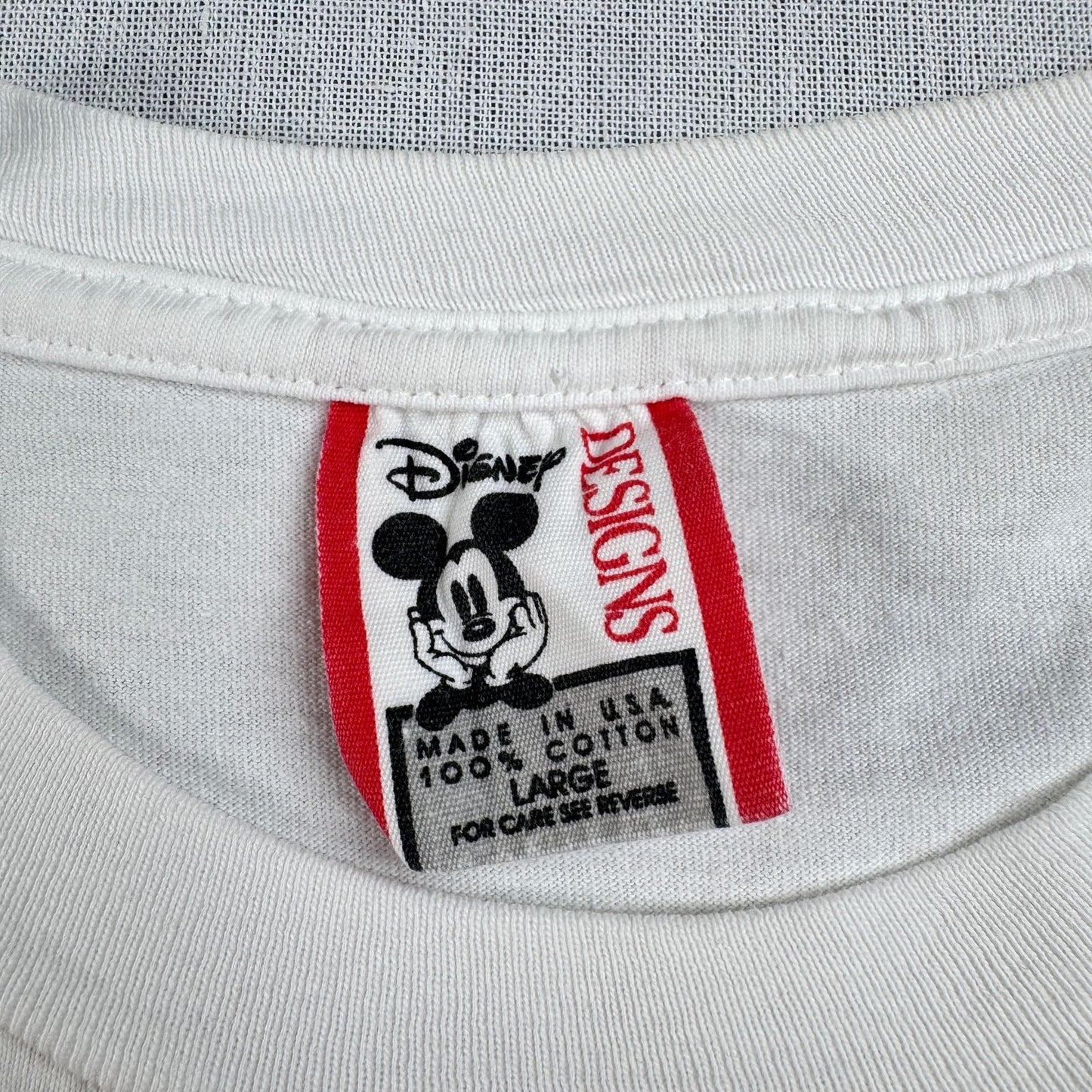 90s ディズニー ミッキー USA製 Tシャツ 国旗 白 disney L d-u-2505-040