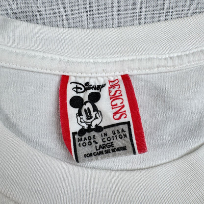 90s ディズニー ミッキー USA製 Tシャツ 国旗 白 disney L d-u-2505-040