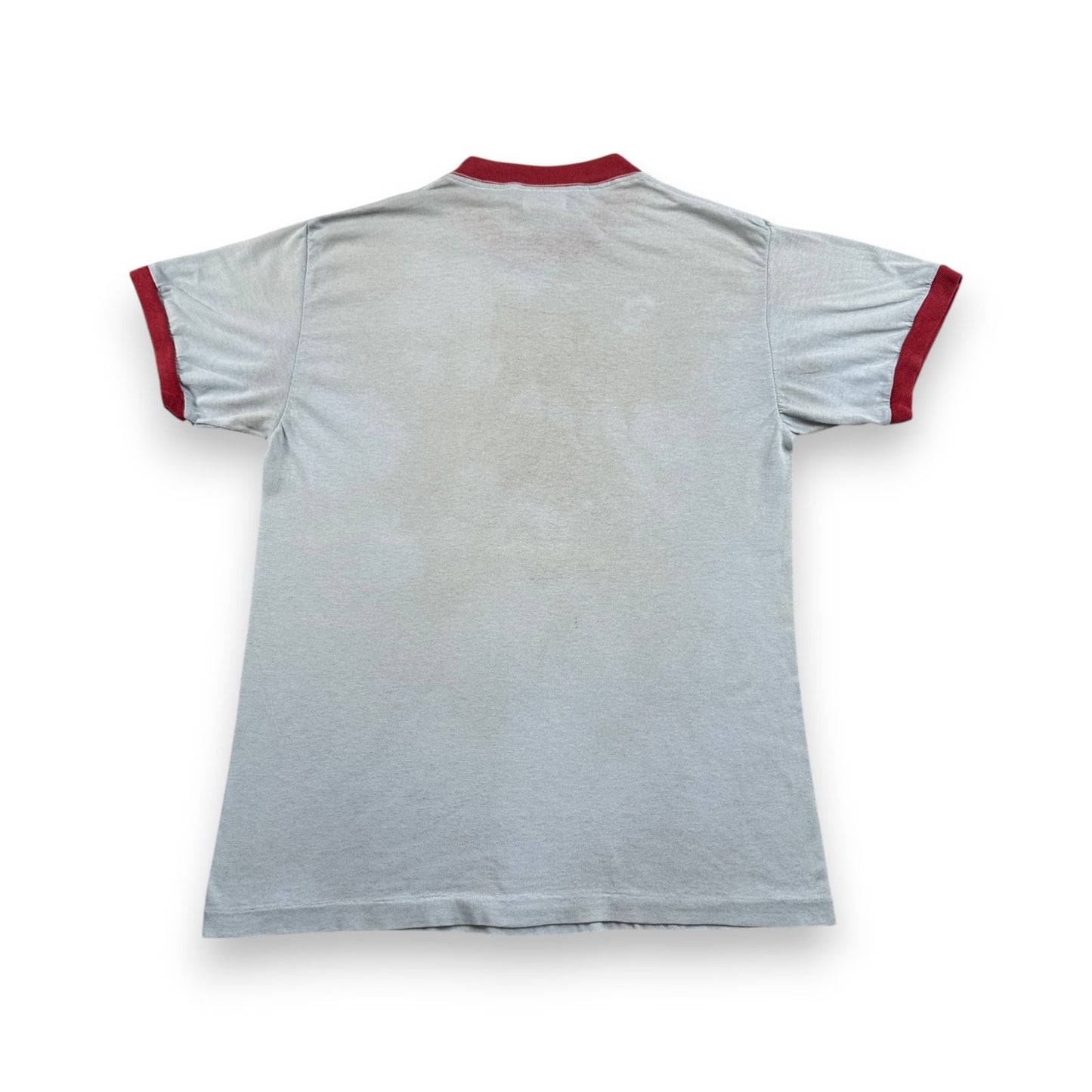 80s 90s ミッキー ディズニー USA製 紙袋ミッキー リンガー Tシャツ 袋被り 水色 シングルステッチ オールドミッキー d-x-2505-002