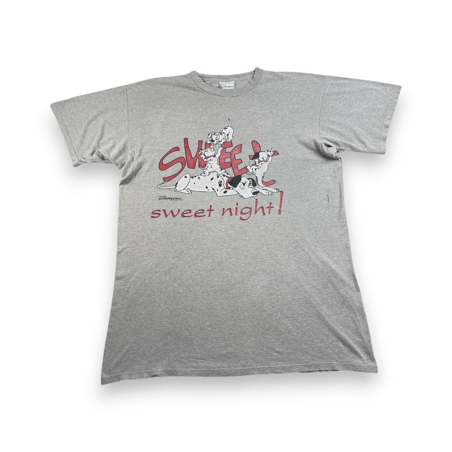 90s 00s フランス製 101匹わんちゃん ダルメシアンズ Tシャツ グレー 犬 d-x-2505-003