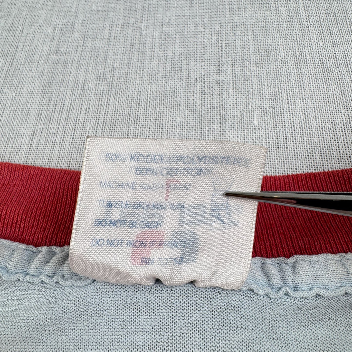 80s 90s ミッキー ディズニー USA製 紙袋ミッキー リンガー Tシャツ 袋被り 水色 シングルステッチ オールドミッキー d-x-2505-002