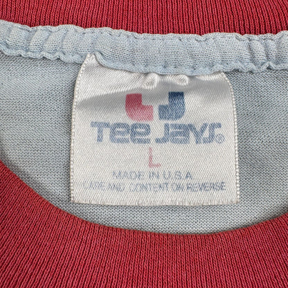 80s 90s ミッキー ディズニー USA製 紙袋ミッキー リンガー Tシャツ 袋被り 水色 シングルステッチ オールドミッキー d-x-2505-002