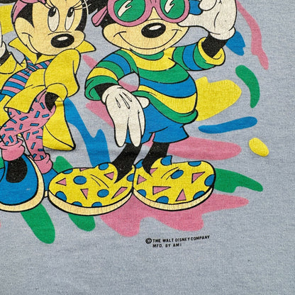 80s 90s ウォルト ディズニー Tシャツ splish splash 水色 USA製 スプラッシュマウンテン シングルステッチ オールドミッキー d-x-2505-001