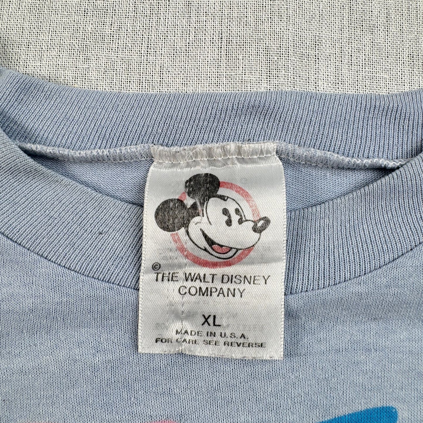80s 90s ウォルト ディズニー Tシャツ splish splash 水色 USA製 スプラッシュマウンテン シングルステッチ オールドミッキー d-x-2505-001