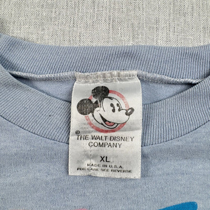 80s 90s ウォルト ディズニー Tシャツ splish splash 水色 USA製 スプラッシュマウンテン シングルステッチ オールドミッキー d-x-2505-001