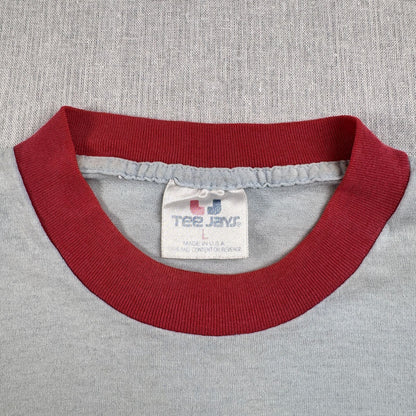 80s 90s ミッキー ディズニー USA製 紙袋ミッキー リンガー Tシャツ 袋被り 水色 シングルステッチ オールドミッキー d-x-2505-002