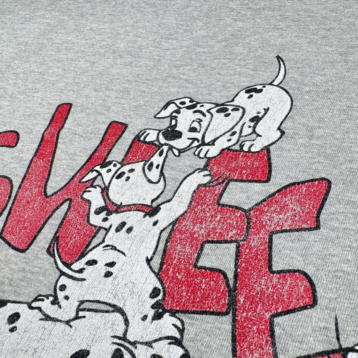 90s 00s フランス製 101匹わんちゃん ダルメシアンズ Tシャツ グレー 犬 d-x-2505-003