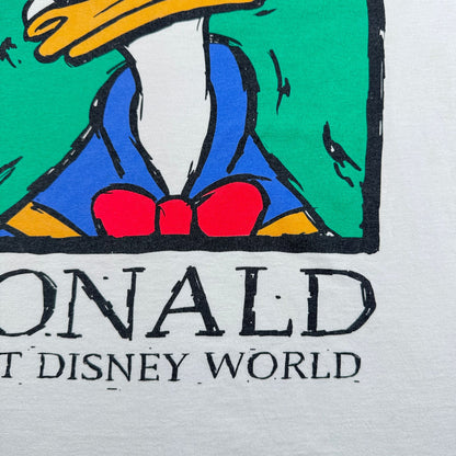 90s ディズニー USA製 ドナルドダック Tシャツ M 白 disney d-x-2505-009