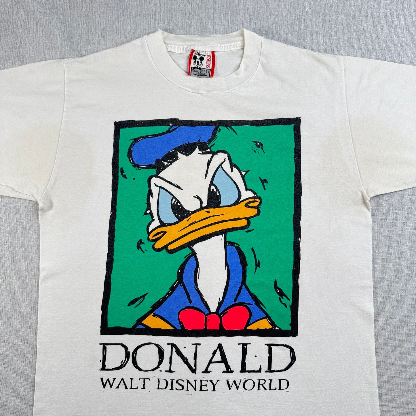 90s ディズニー USA製 ドナルドダック Tシャツ M 白 disney d-x-2505-009