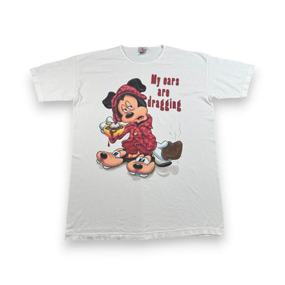 00s ミッキー Tシャツ ディズニー mickey disney 白 my ears are dragging d-x-2505-012