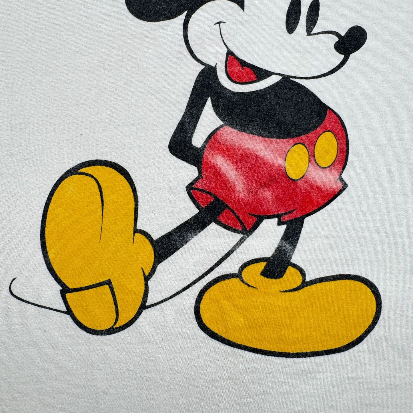 80s オールドミッキー ディズニー ミッキー リンガー Tシャツ USA製 青タグ disney L 白 d-x-2505-010