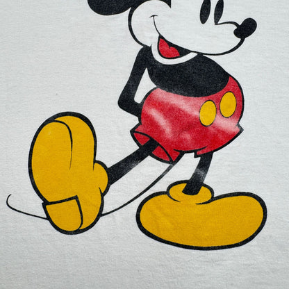 80s オールドミッキー ディズニー ミッキー リンガー Tシャツ USA製 青タグ disney L 白 d-x-2505-010