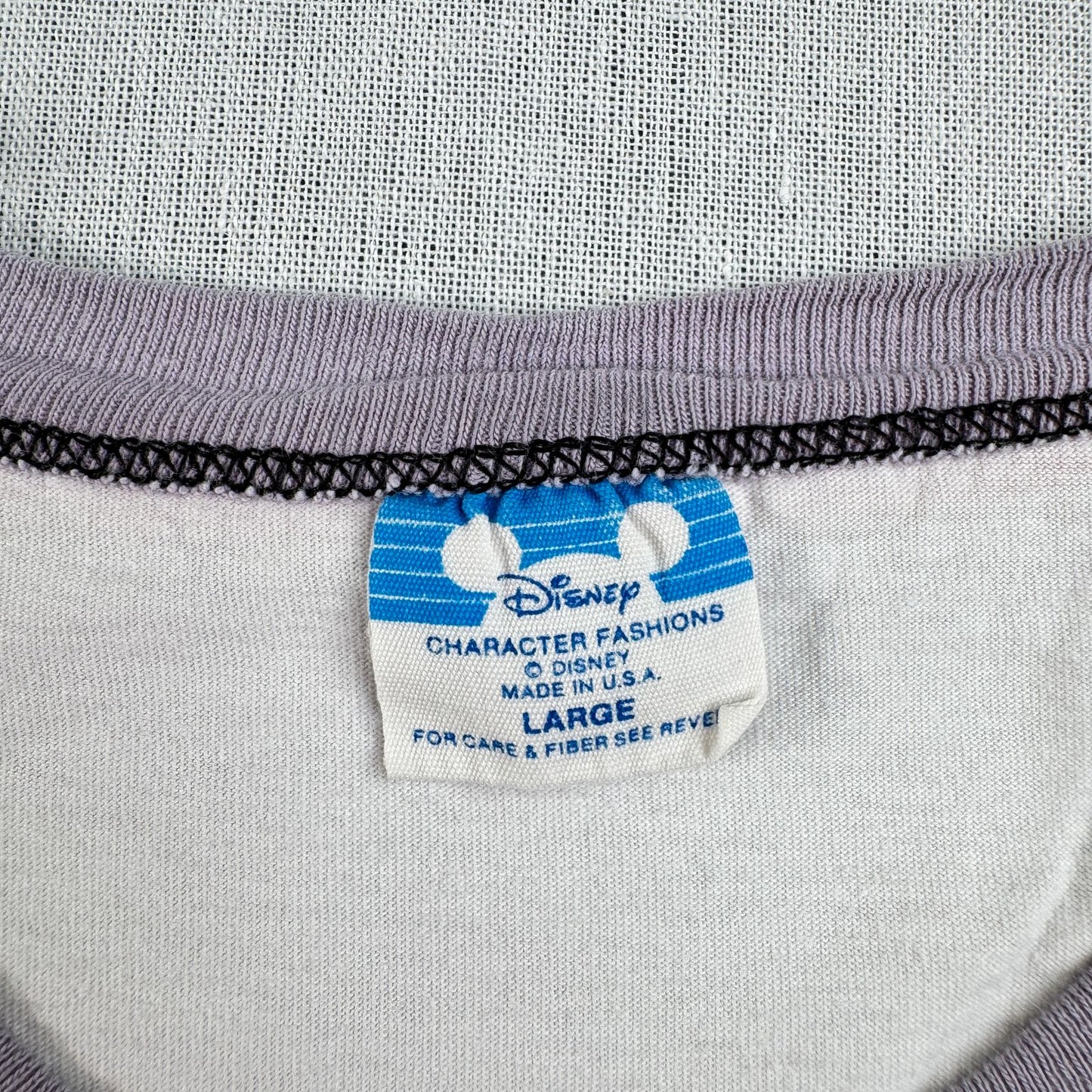 80s オールドミッキー ディズニー ミッキー リンガー Tシャツ USA製 青タグ disney L 白 d-x-2505-010