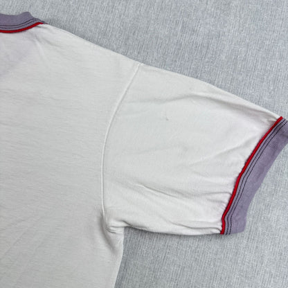80s オールドミッキー ディズニー ミッキー リンガー Tシャツ USA製 青タグ disney L 白 d-x-2505-010