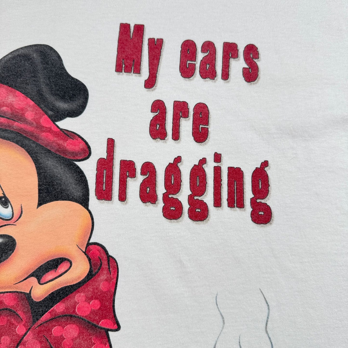 00s ミッキー Tシャツ ディズニー mickey disney 白 my ears are dragging d-x-2505-012
