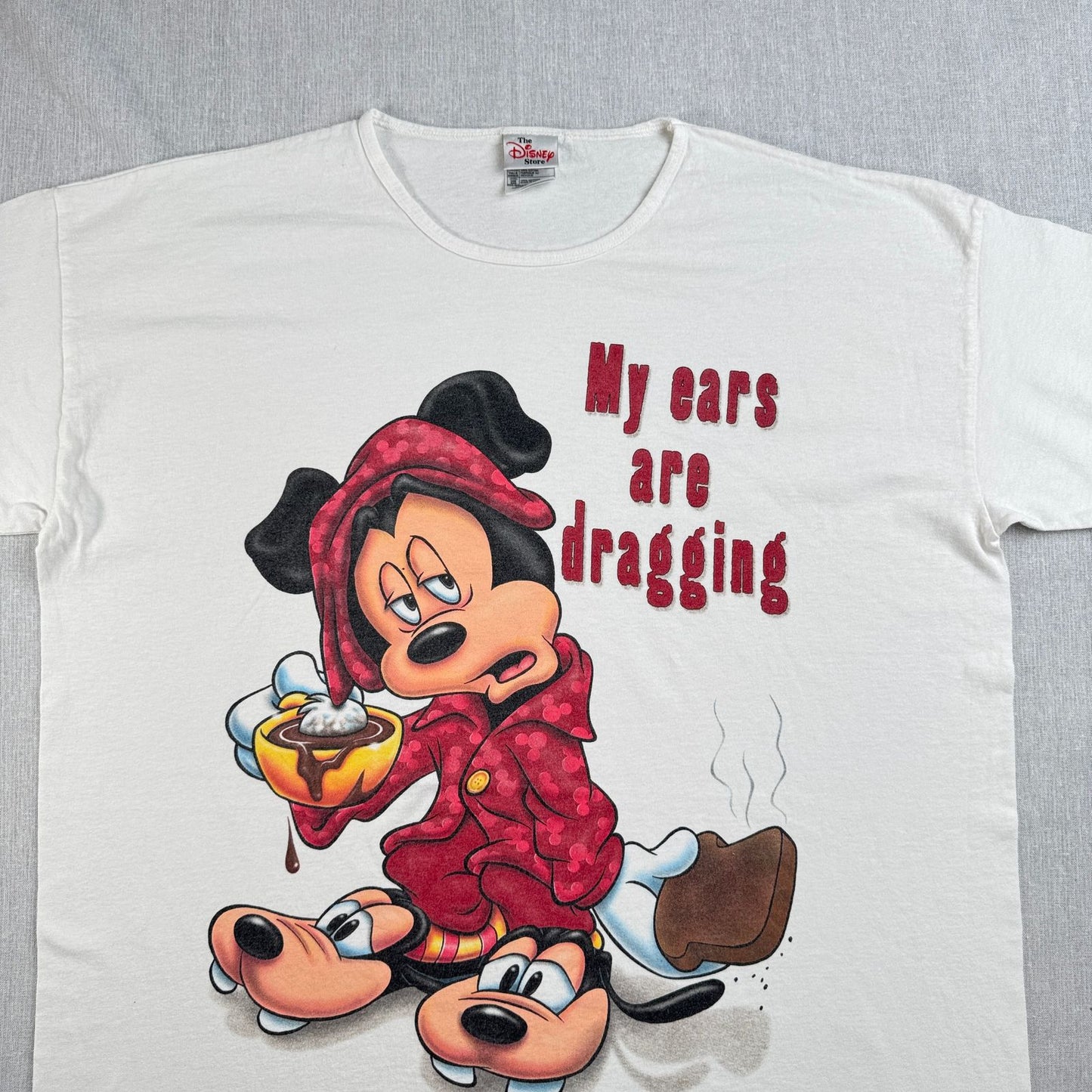 00s ミッキー Tシャツ ディズニー mickey disney 白 my ears are dragging d-x-2505-012
