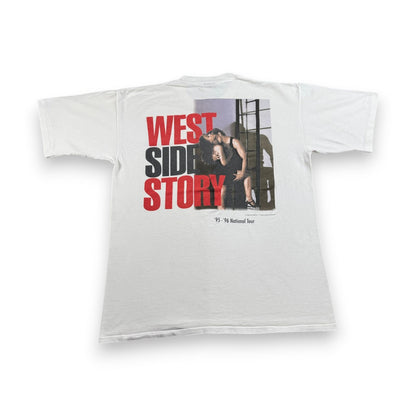 90s ウエストサイドストーリー WEST SIDE STORY 映画 Tシャツ ブロッカム BROCKUM USA製 xl シングルステッチ プロモT 白 m-t-2505-011