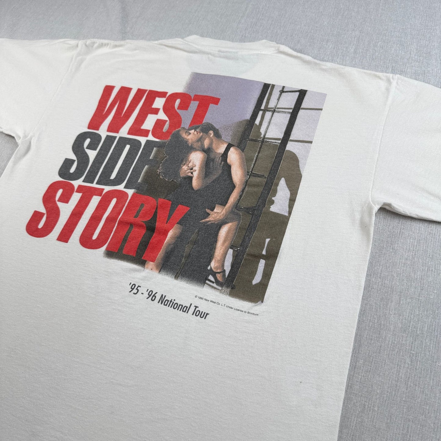 90s ウエストサイドストーリー WEST SIDE STORY 映画 Tシャツ ブロッカム BROCKUM USA製 xl シングルステッチ プロモT 白 m-t-2505-011
