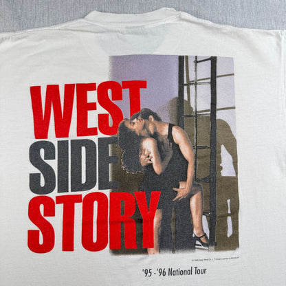 90s ウエストサイドストーリー WEST SIDE STORY 映画 Tシャツ ブロッカム BROCKUM USA製 xl シングルステッチ プロモT 白 m-t-2505-011