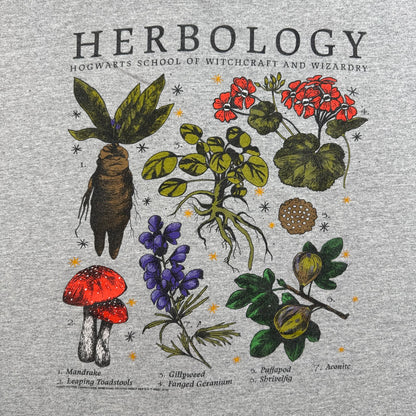 00s 映画 ハリーポッター 薬草学 HERBOLOGY Tシャツ ホグワーツ グレー マンドレイク Harry Potter 3XL グレー 汚れあり m-u-2505-005