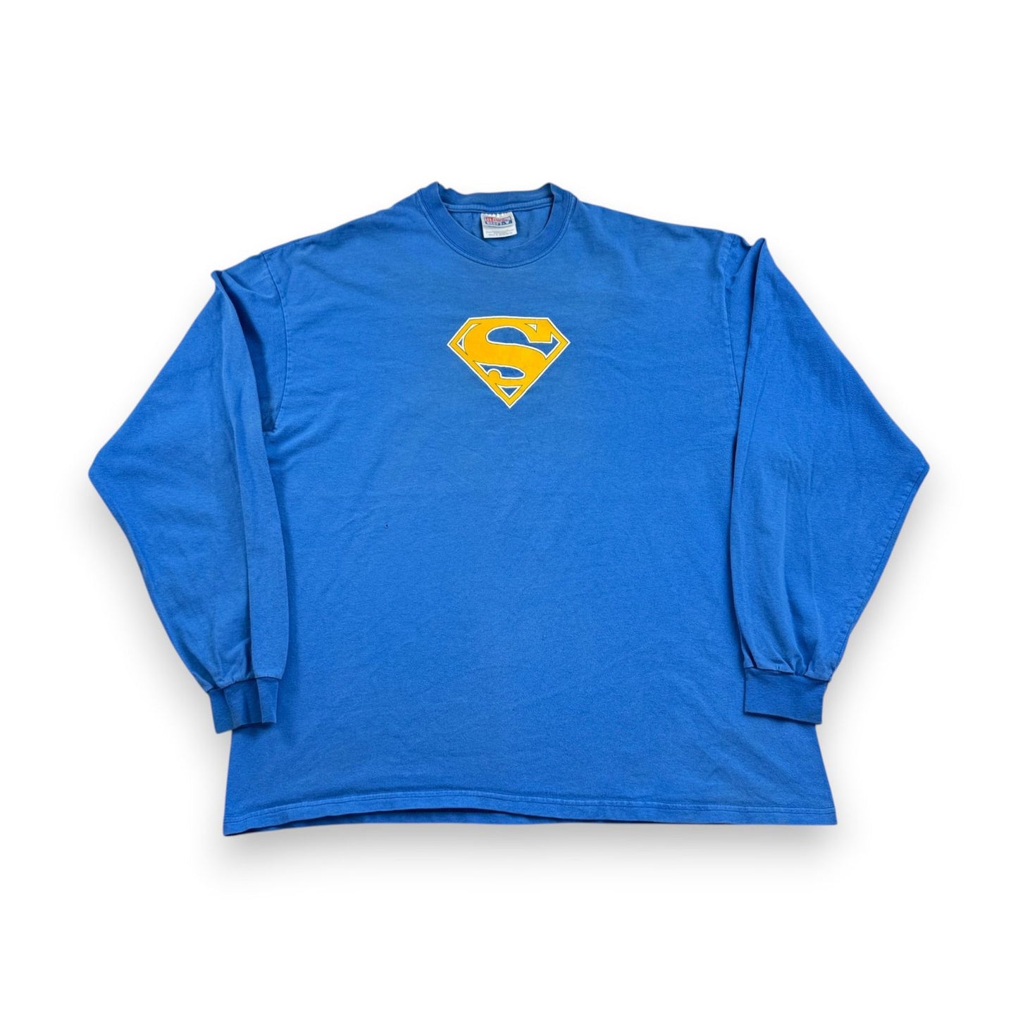 00s スーパーマン Sigma Chi UCF Spring Rush 長袖 ロンT Tシャツ 青 アメコミ hanes XL m-u-2505-009