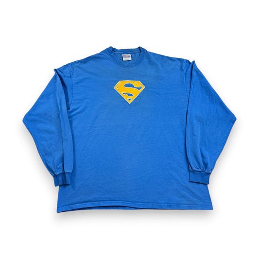 00s スーパーマン Sigma Chi UCF Spring Rush 長袖 ロンT Tシャツ 青 アメコミ hanes XL m-u-2505-009