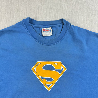 00s スーパーマン Sigma Chi UCF Spring Rush 長袖 ロンT Tシャツ 青 アメコミ hanes XL m-u-2505-009