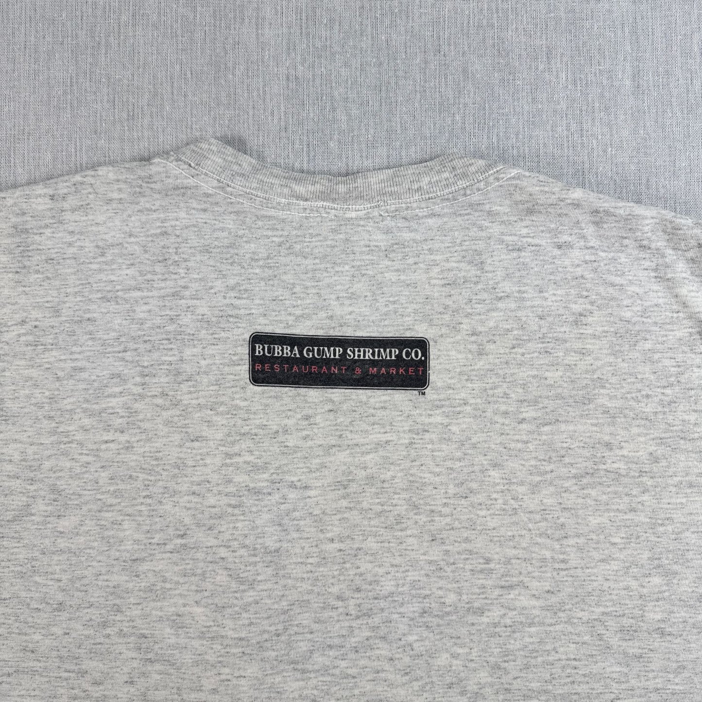 90s フォレストガンプ 映画 ムービー BUBBA GUMP SHRIMP ババガンプシュリンプ Tシャツ グレー シングルステッチ フォレスト・ガンプ m-u-2505-023