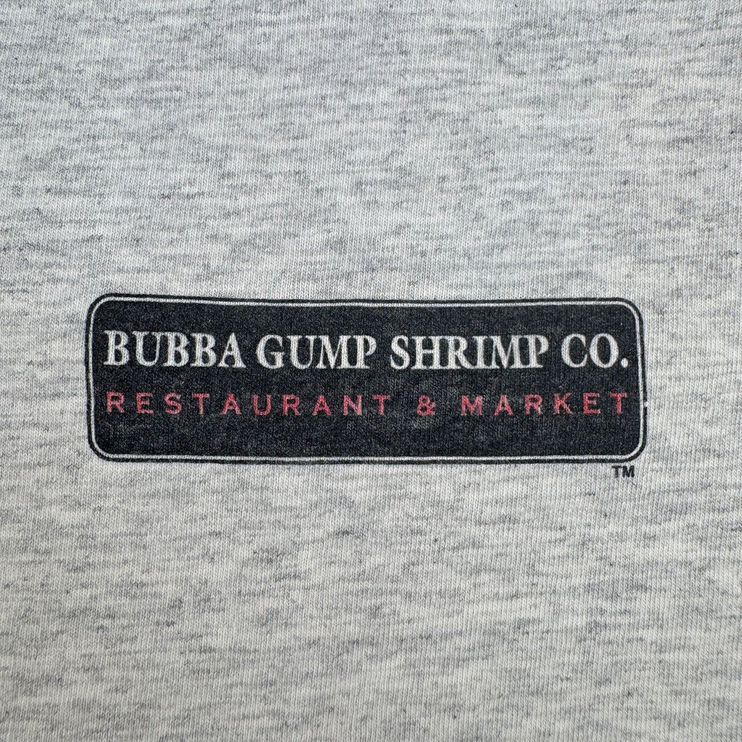90s フォレストガンプ 映画 ムービー BUBBA GUMP SHRIMP ババガンプシュリンプ Tシャツ グレー シングルステッチ フォレスト・ガンプ m-u-2505-023