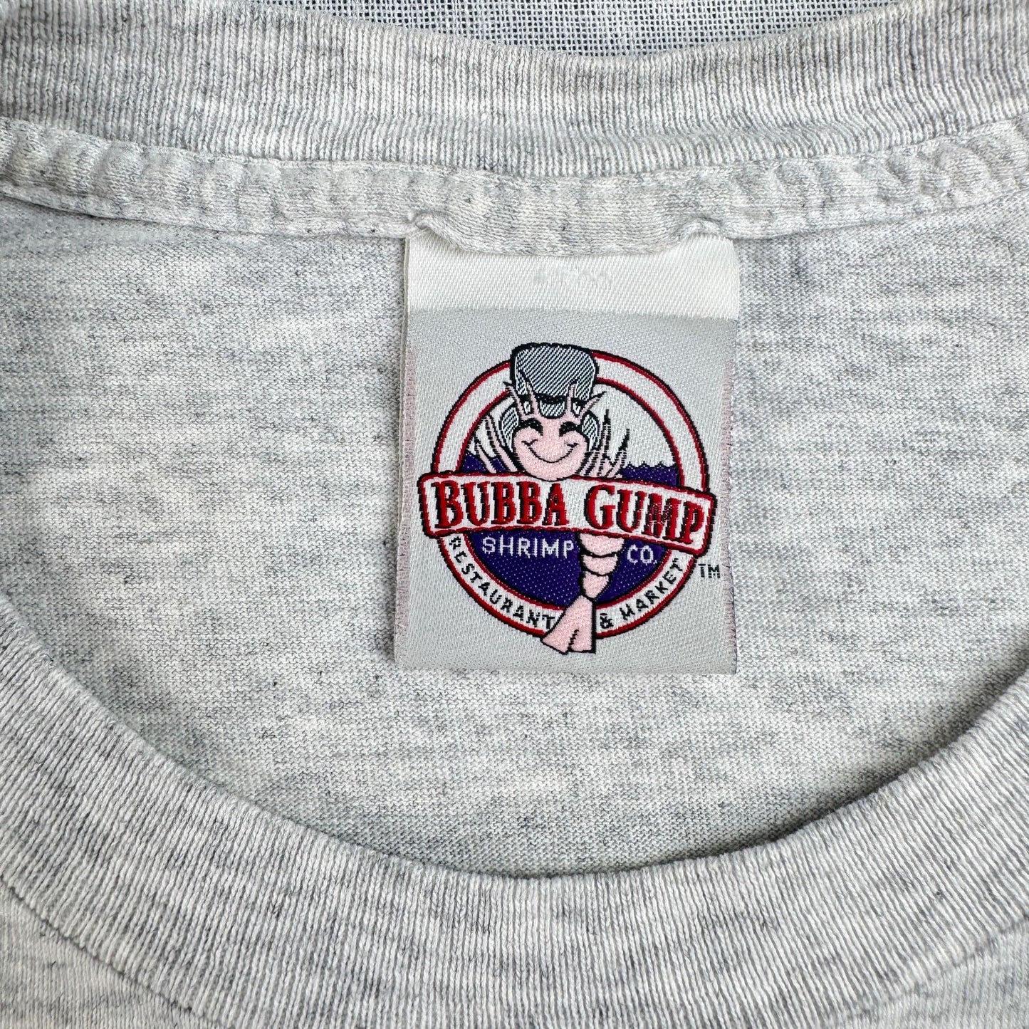 90s フォレストガンプ 映画 ムービー BUBBA GUMP SHRIMP ババガンプシュリンプ Tシャツ グレー シングルステッチ フォレスト・ガンプ m-u-2505-023