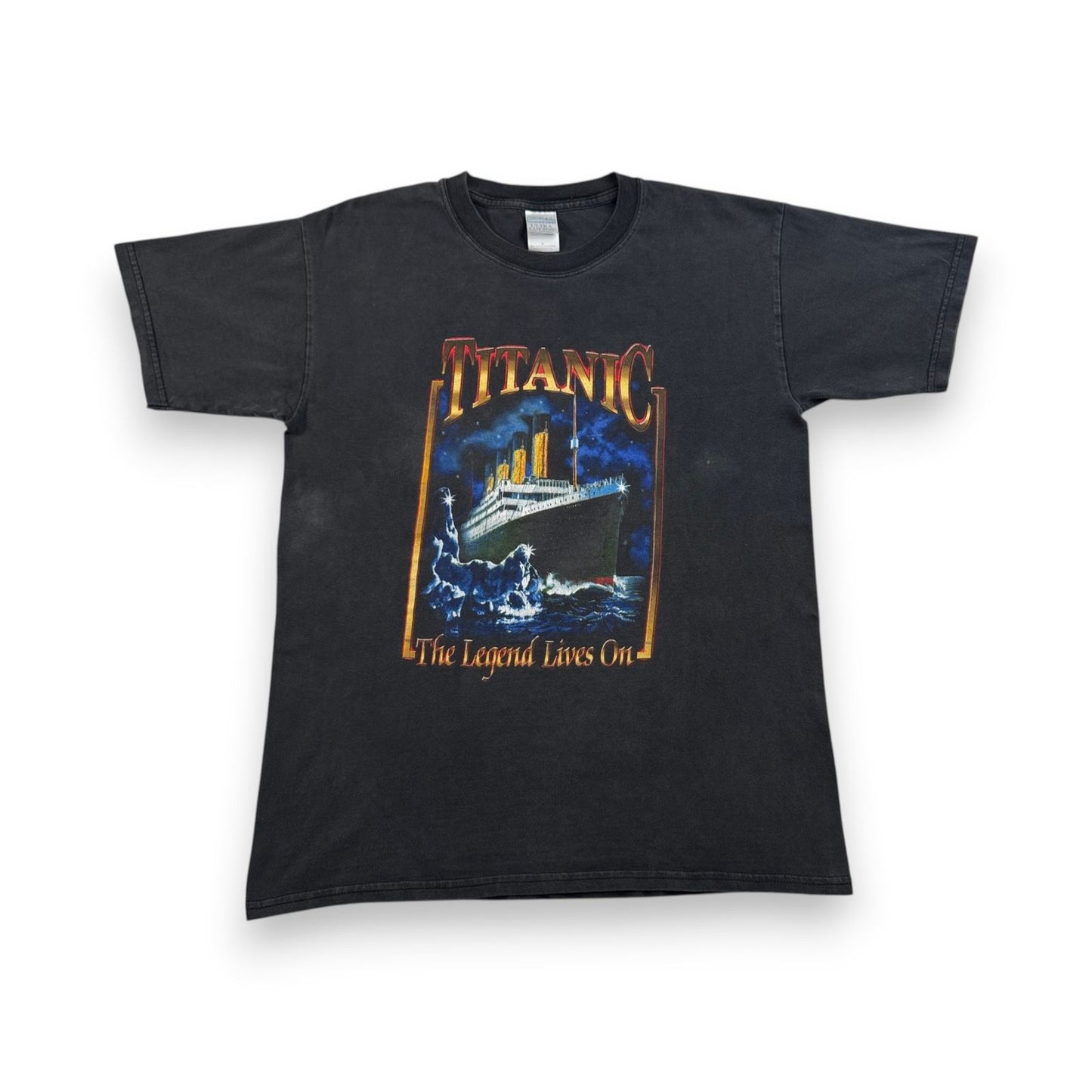 90s 00s TITANIC タイタニック 映画 Tシャツ 黒 ギルダン M レオナルドデカプリオ m-x-2505-019