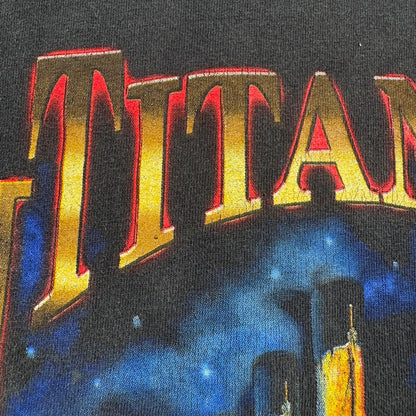 90s 00s TITANIC タイタニック 映画 Tシャツ 黒 ギルダン M レオナルドデカプリオ m-x-2505-019