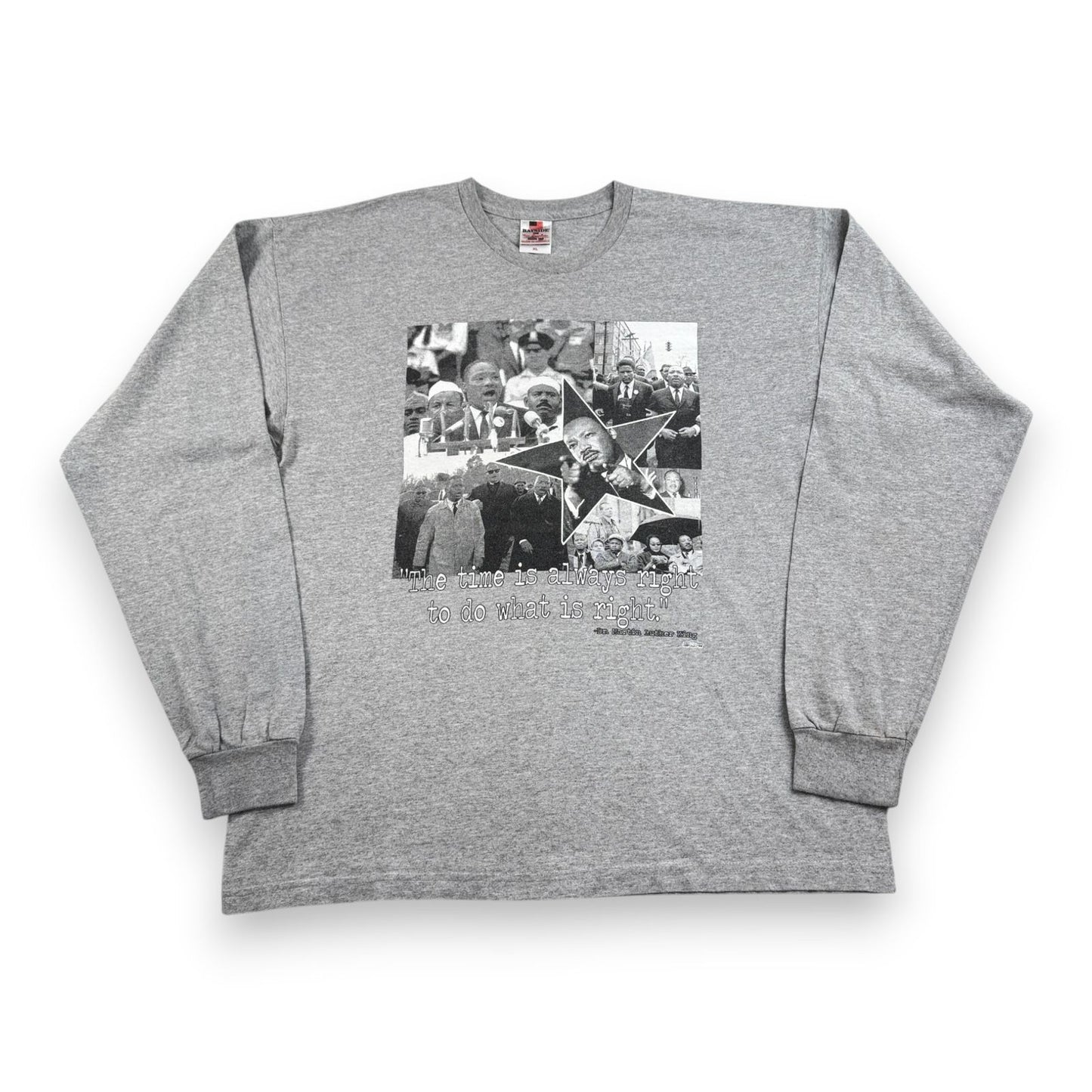 90s 00s キング牧師 Tシャツ ロンT 長袖 偉人 USA製 Dr. Martin Luther King グレー XL o-u-2505-001