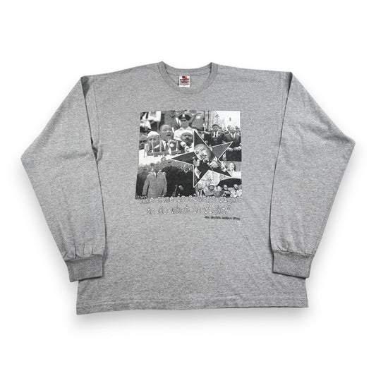 90s 00s キング牧師 Tシャツ ロンT 長袖 偉人 USA製 Dr. Martin Luther King グレー XL o-u-2505-001