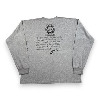 90s 00s キング牧師 Tシャツ ロンT 長袖 偉人 USA製 Dr. Martin Luther King グレー XL o-u-2505-001