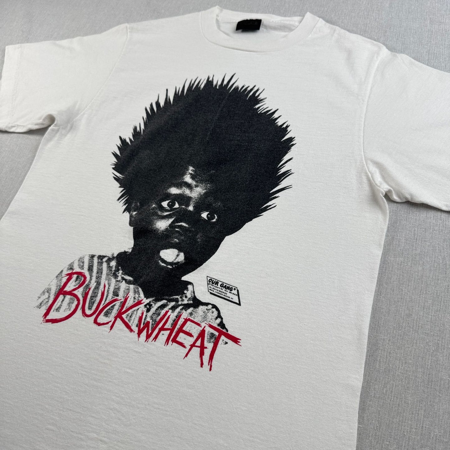 80s 90s BUCKWHEAT our gang Tシャツ 映画T ムービー THE LITTEL RASCALS changes L 白 USA製 シングルステッチ m-t-2505-020