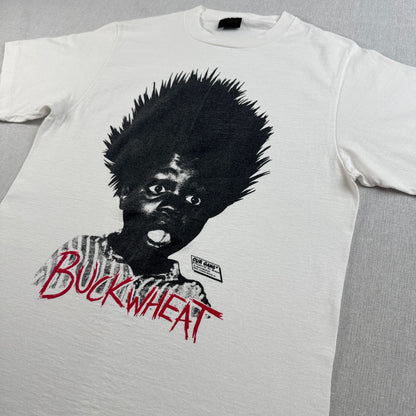80s 90s BUCKWHEAT our gang Tシャツ 映画T ムービー THE LITTEL RASCALS changes L 白 USA製 シングルステッチ m-t-2505-020