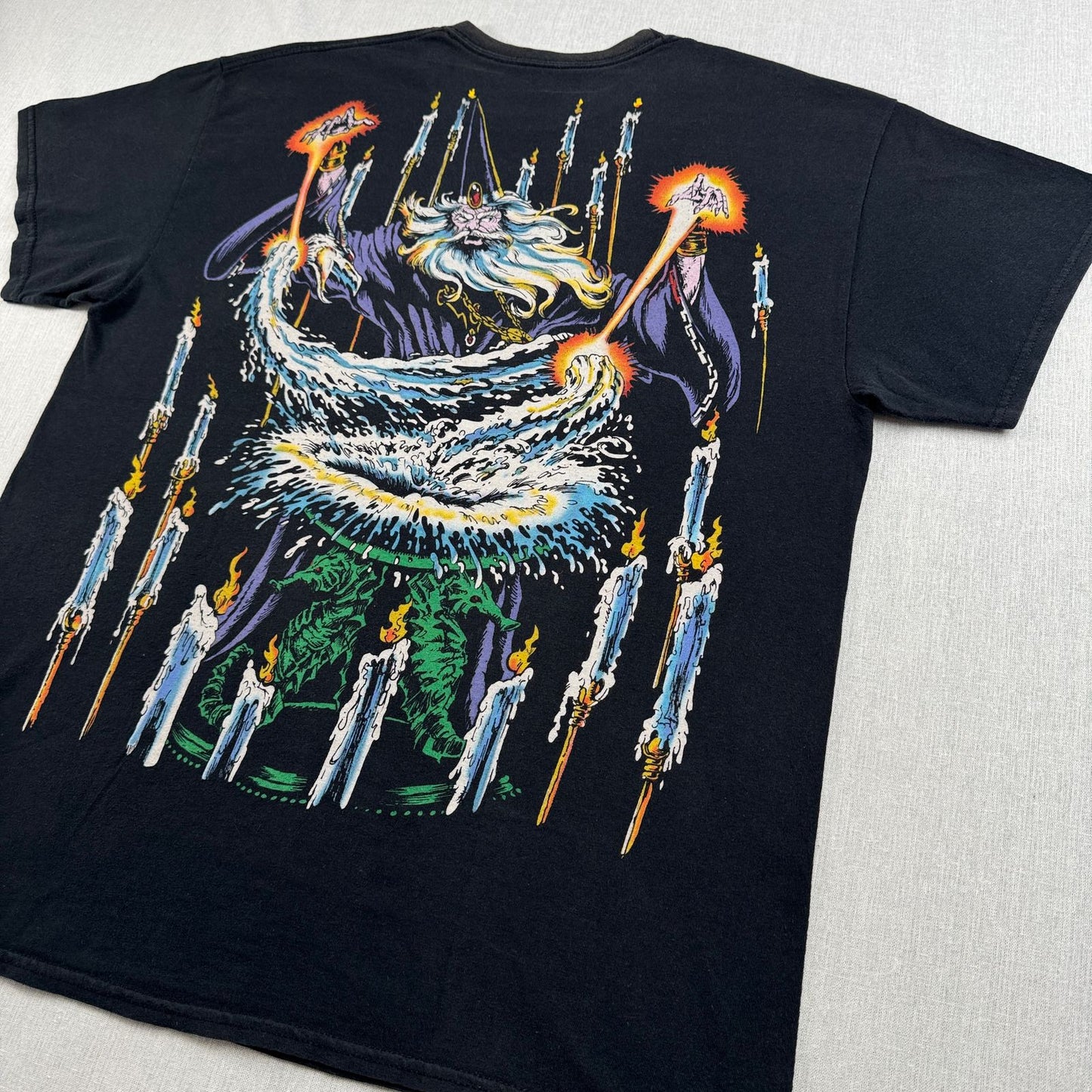 00s LIQUID BLUE リキッドブルー ウィザード WIZARD 魔法使い 黒 総柄 Tシャツ o-t-2505-001