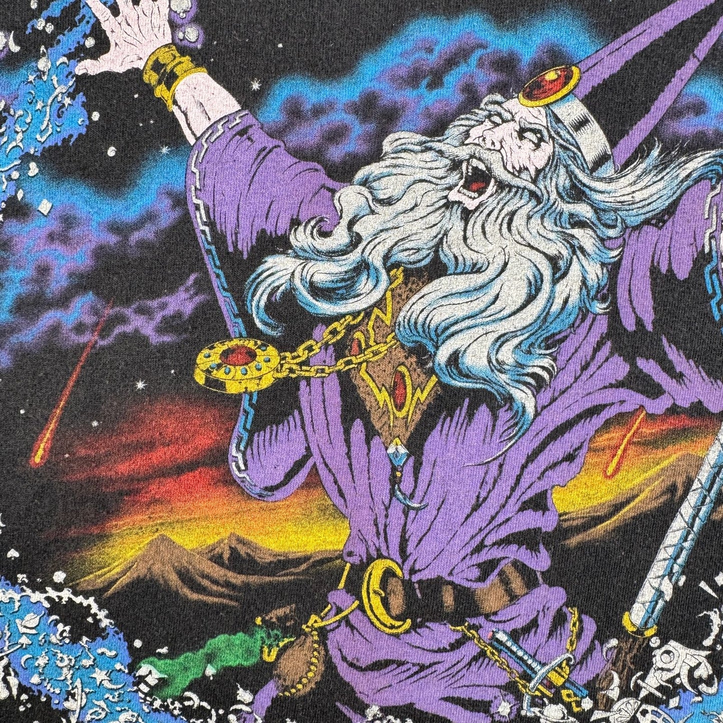 00s LIQUID BLUE リキッドブルー ウィザード WIZARD 魔法使い 黒 総柄 Tシャツ o-t-2505-001