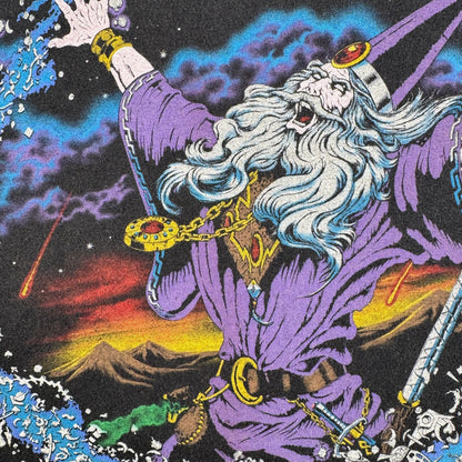 00s LIQUID BLUE リキッドブルー ウィザード WIZARD 魔法使い 黒 総柄 Tシャツ o-t-2505-001