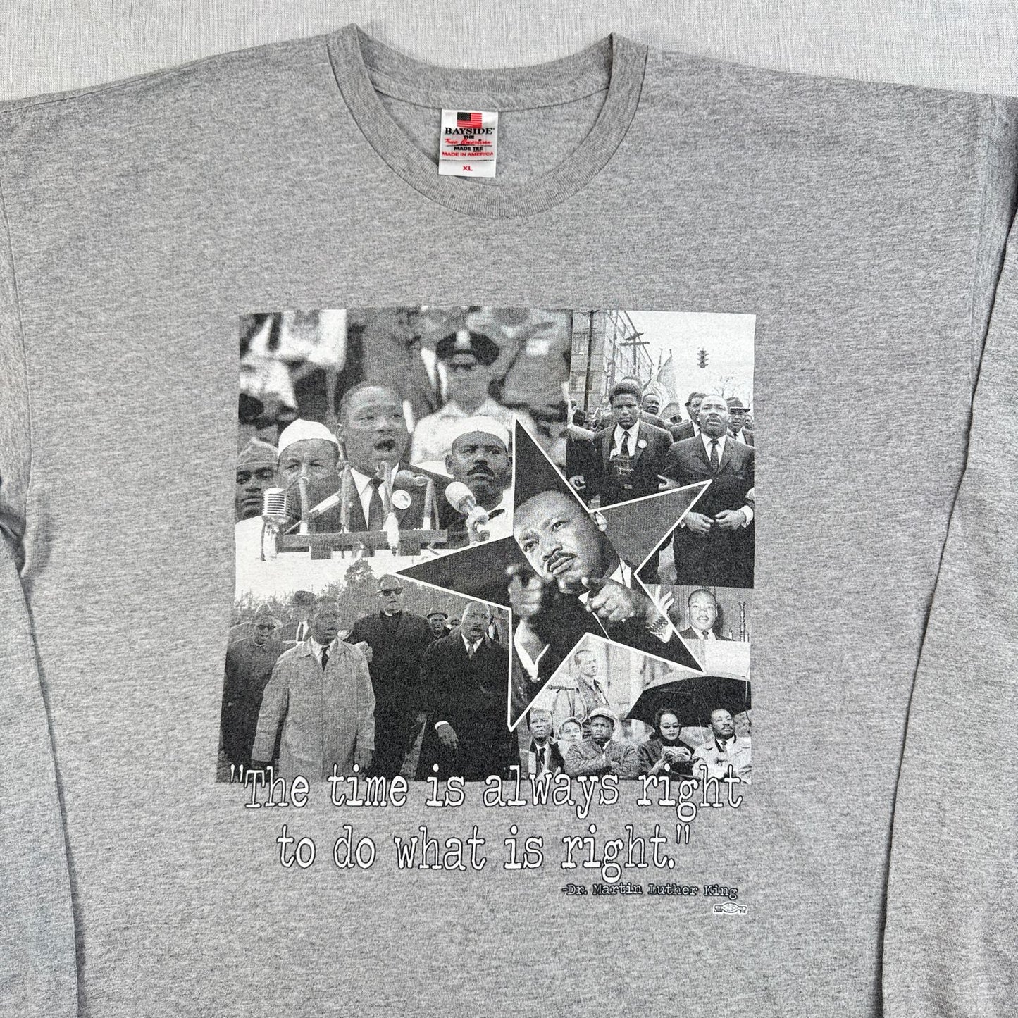 90s 00s キング牧師 Tシャツ ロンT 長袖 偉人 USA製 Dr. Martin Luther King グレー XL o-u-2505-001