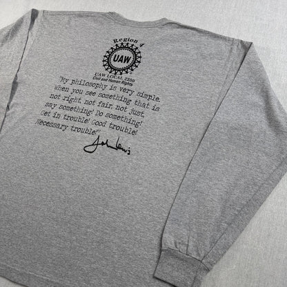 90s 00s キング牧師 Tシャツ ロンT 長袖 偉人 USA製 Dr. Martin Luther King グレー XL o-u-2505-001