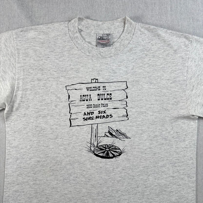 80s 90s スーベニアT Tシャツ USA製 カリフォルニア Agua Dulce アグアダルセ ONEITA グレー L シングルステッチ o-u-2505-004