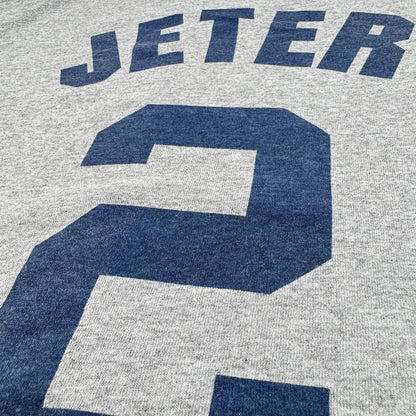 90s 00s ヤンキース Tシャツ MLB JETER デレクジーター ニューヨーク メジャー 紺 背番号2 o-u-2505-003