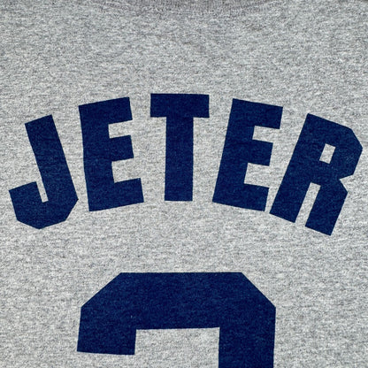 90s 00s ヤンキース Tシャツ MLB JETER デレクジーター ニューヨーク メジャー 紺 背番号2 o-u-2505-003